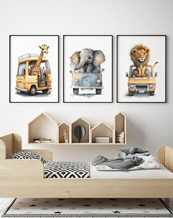 Plakaty dla dzieci z motywem safari, Wallie Studio Dekoracji