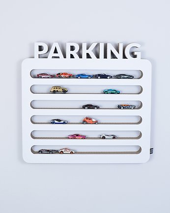 Półka na resoraki, samochodziki PARKING  biały, ecoono