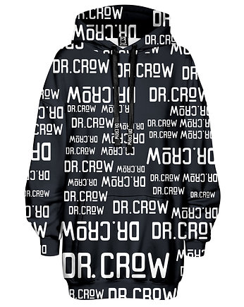 Bluza Oversize Tunika DR.CROW Logo Napisy Czarna, DrCrow