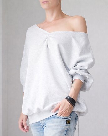 Wielka Dwustronna Bluza Bomba Jasnoszara, ONE MUG A DAY