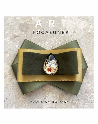 Brosza  ART z Obrazem Pocałunek  Klimt, Pudrowy Różowy