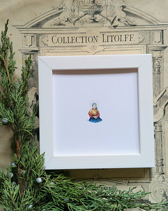 Święta Bernadeta z Lourdes, portrety świetych, prezent na chrzest, atelier Brocante