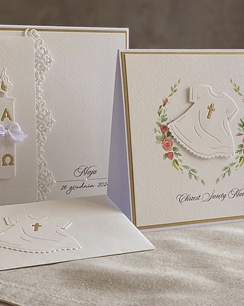 Kartka na chrzest z pudełkiem i kopertą, C 54, Anna Art and Crafts