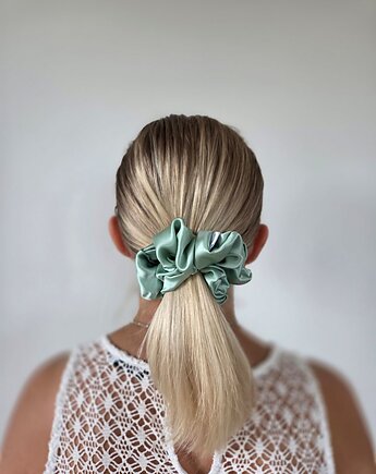 Gumka jedwabna, scrunchie, frotka mint sorbet MAXI, Capillum