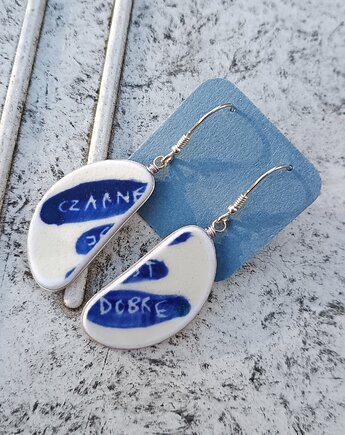 Kolczyki ceramiczne czarne jest dobre, biżuteria z talerzy