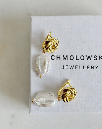 Kolczyki pozłacane z Perłą, Chmolowska Jewellery