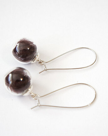 Brązowe piórka - kolczyki wiszące, yenoo