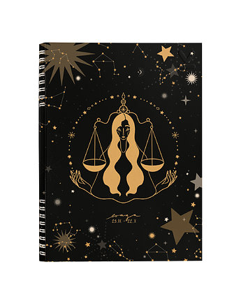 NOTES ZODIAKI WAGA B5  160 stron  SZARE KRATKI, Coverlover