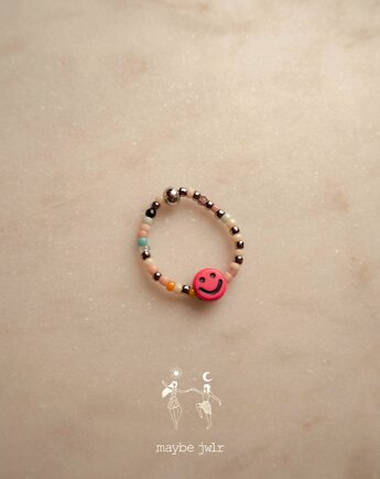 Pierścionek elastyczny z uśmieszkiem 61 mm, Maybe Jwlr