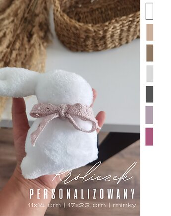 Króliczek - ozdoba, pamiątka chrztu, narodzin  kolory  haft, Little Angels