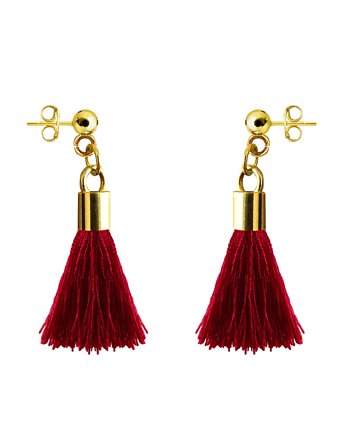 Kolczyki złote Gold & Red Fringes, AFRODITTE COLLECTION