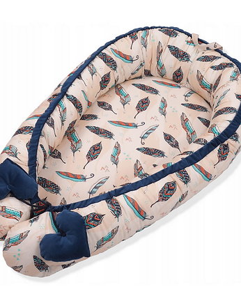 Kokon Niemowlęcy Velvet - Indiańskie Pióra  Navi, Baby Love Decor
