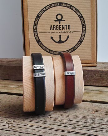 Dzień Taty - Klasyczna bransoletka męska z grawerem Imion, Argento akcesoria