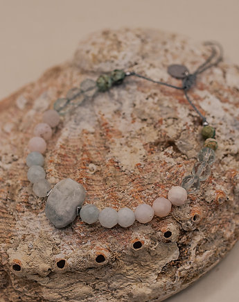 Bransoletka Męska Wodnik - Akwamaryn Opal Turkus, w hand works