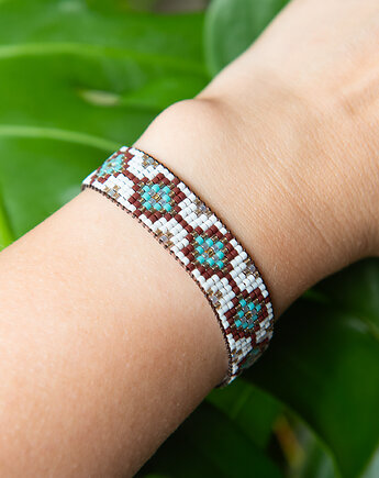 Bransoletka ABSTRACT - etno - koraliki Miyuki, Greenmoon Handmade