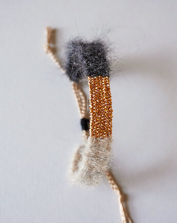 Tkana bransoletka z moheru i jedwabiu z regulacją, Słońcem Tkane