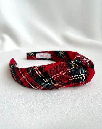 Zamówienie specjalne - Zestaw opaska supełkowa & gumka 8 cm - Red Check, Volie Line