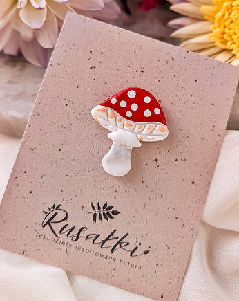 Magnes muchomor - grzybek, prezent dla osoby lubiącej jesień i grzybobranie, Dary Rusałki