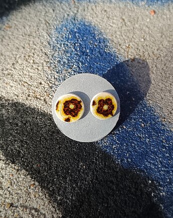 Kolczyki ceramiczne w kwiaty, biżuteria z talerzy