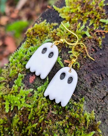 Kolczyki duchy, biżuteria na halloween, lekkie kolczyki, akcesoria na jesień, Dary Rusałki