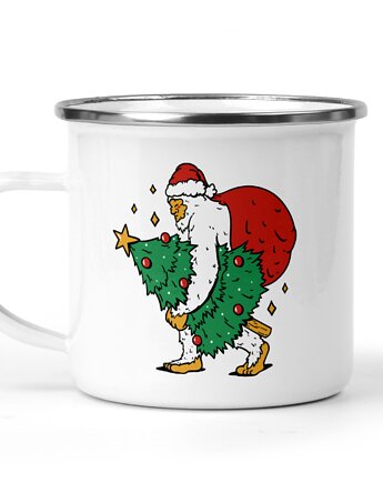 Świąteczny kubek metalowy Mikołaj choinka, Kreatywny Warsztat