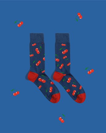 Skarpetki Cherry Navy - Granatowe Wiśnie, Banana Socks