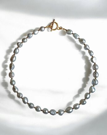 LUX. Srebrne perły - naszyjnik - kolia, kaktusia