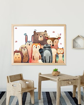 Plakat Leśna Rodzina Zwierzęta Miś i inne P482, OSOBY - Prezent dla dziecka