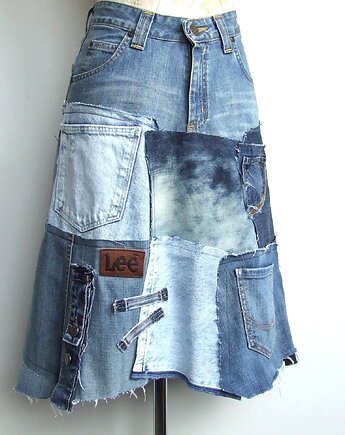Asymetryczna spódnica jeans r.38, AnitaPalmerArt