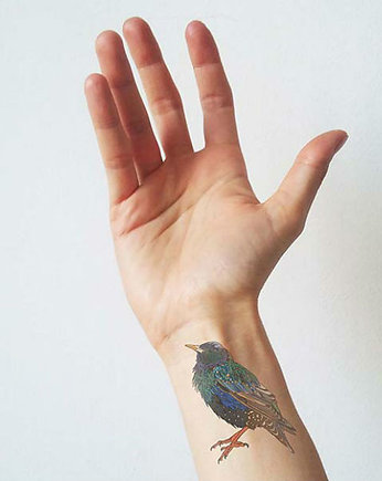 zestaw 16 tatuaży zmywalnych z rysunkami Ptaki, LAS I NIEBO