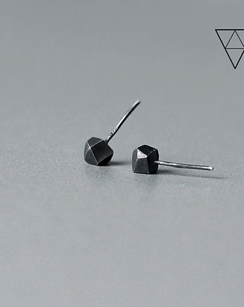 Minimalistyczne kolczyki bryłki srebrne DIAMOND, SHAMBALA