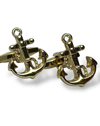 Spinki do mankietów - KOTWICE (złote) - stal, DROBINY CZASU