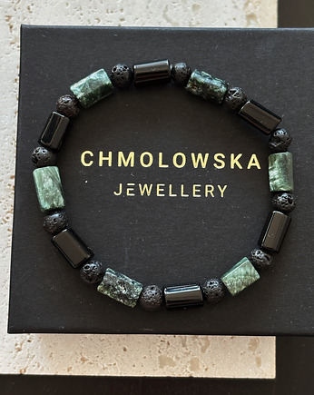 Bransoletka Męska Serafnit i Turmalin, Chmolowska Jewellery