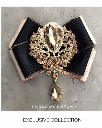 Brosza  z Ogromnym szampańskim kryształem 1 szt NEW, Pudrowy Różowy