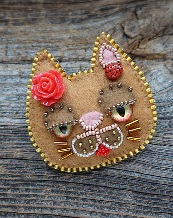 Kocia broszka - kot rudzielec, Mró Soutache