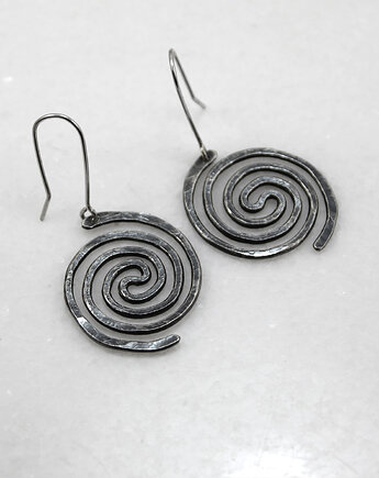 Spiralne - srebrne kolczyki lub klipsy, Caltha