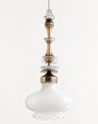 Lampa wisząca szklana artdeco prl vintage retro, .fija.
