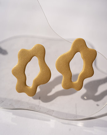 Kolczyki sztyfty organiczny kształt wiggly, Dwie Gliny