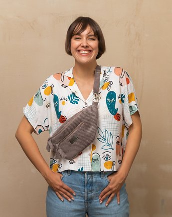 Sztruksowa nerka fall latte, sacky bag