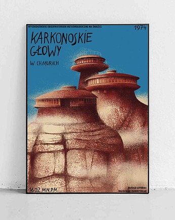 Plakat "Karkonoskie głowy w chmurach", Agata Małecka