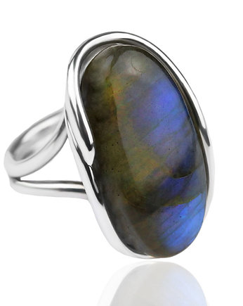 Ring Labradoryt Podłużny srebro, Brazi Druse Jewelry
