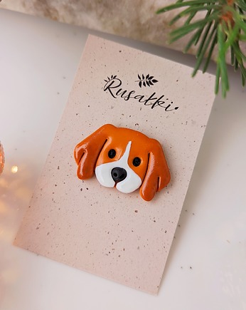 Pin z pieskiem Beagle, rudy pies, piesek, akcesoria z psim motywem, Dary Rusałki
