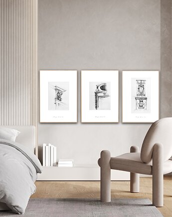 Detale architektoniczne - Komplet 3 reprodukcji, Margo Hupert