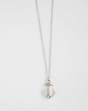 Rhodium Plated Anchor Necklace, Le Boho Bleu