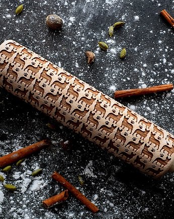 buldog francuski- wałek grawerowany do ciastek, Rolling Pin Collection