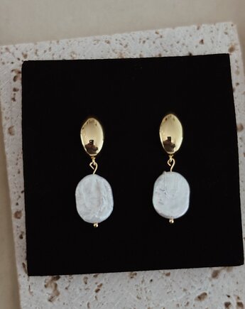 Kolczyki pozłacane Perły Naturalne, Chmolowska Jewellery