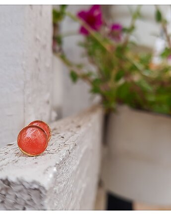 Łososiowe kolczyki sztyfty Dolci, Figa handmade accessories