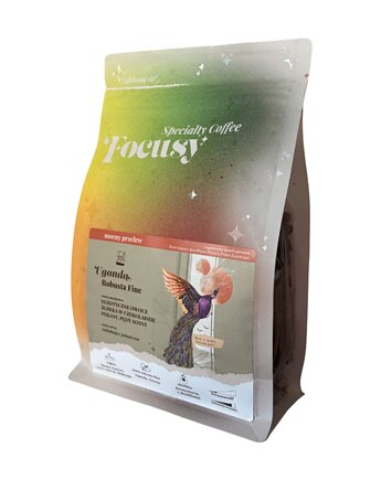 Kawa ziarnista UGANDA Robusta Fine  mocny przelew 250 g, Focusy