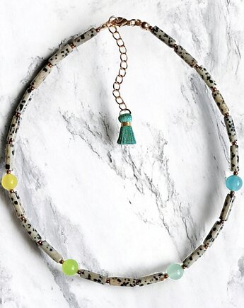 Choker : summer JASPER collection : jaspis i jadeit, kaktusia