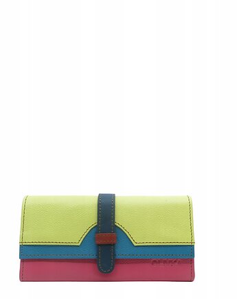 Portfel damski skórzany ze skrawków kolorowy przegródki na karty OLIVKA, Olivka Warsaw